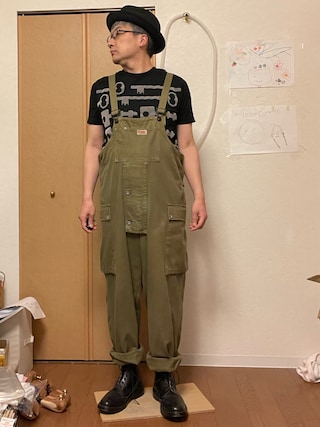 ナイジェルケーボン　オーバーオール 帽子 セット　オリーブ 中古・古着通販】NIGEL CABOURN (ナイジェルケーボン) LYBRO (ライブロ