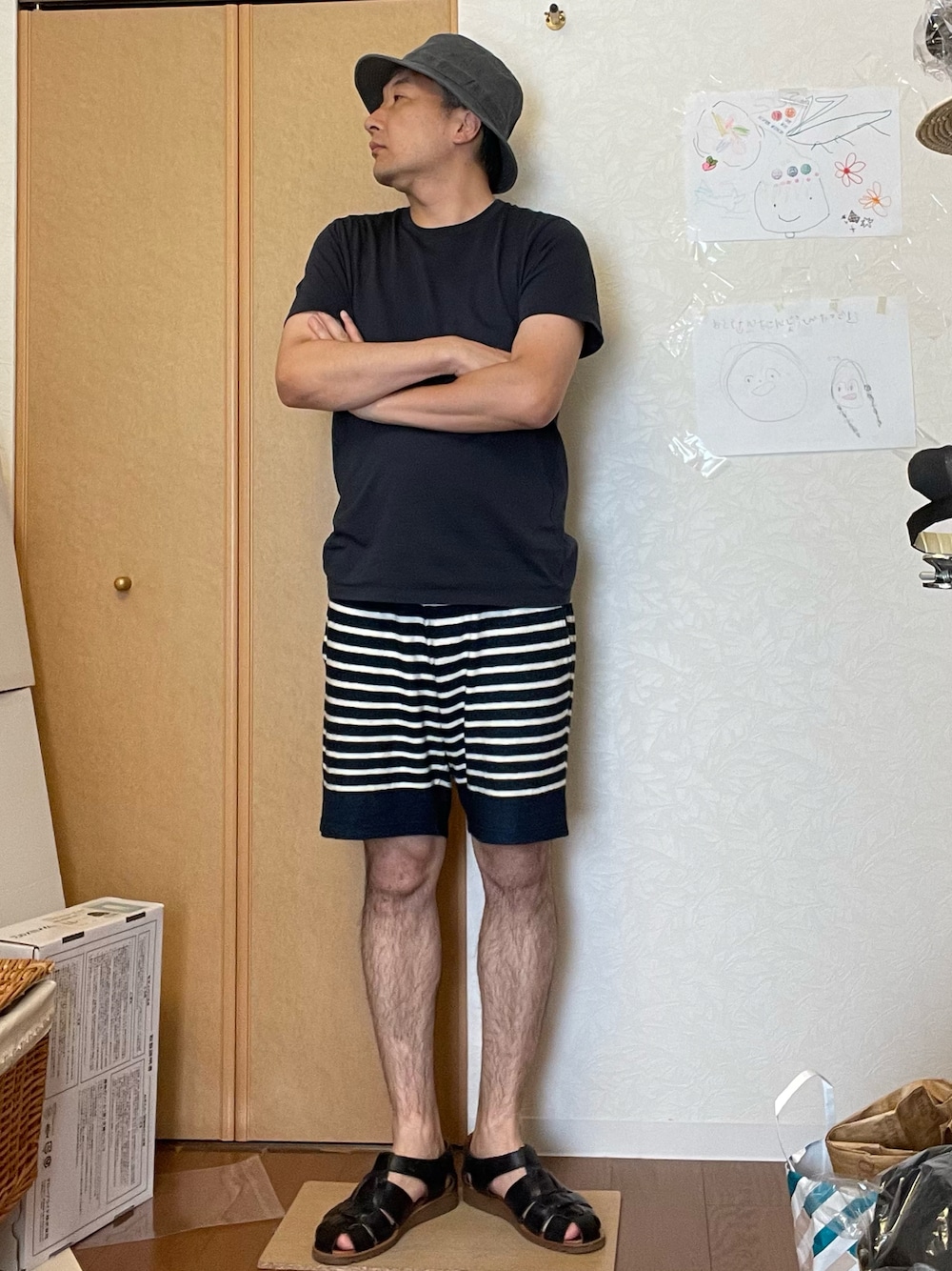「STETSONのアイテム（ハット、グレー系）」を使った、ikutaroさん（メンズ・177cm）の夏コーディネートの1枚目の写真