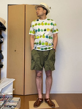 「JUNYA WATANABE MAN（ジュンヤワタナベマン）のアイテム（Tシャツ/カットソー）」を使った、ikutaroさん（メンズ・177cm）の夏コーディネート