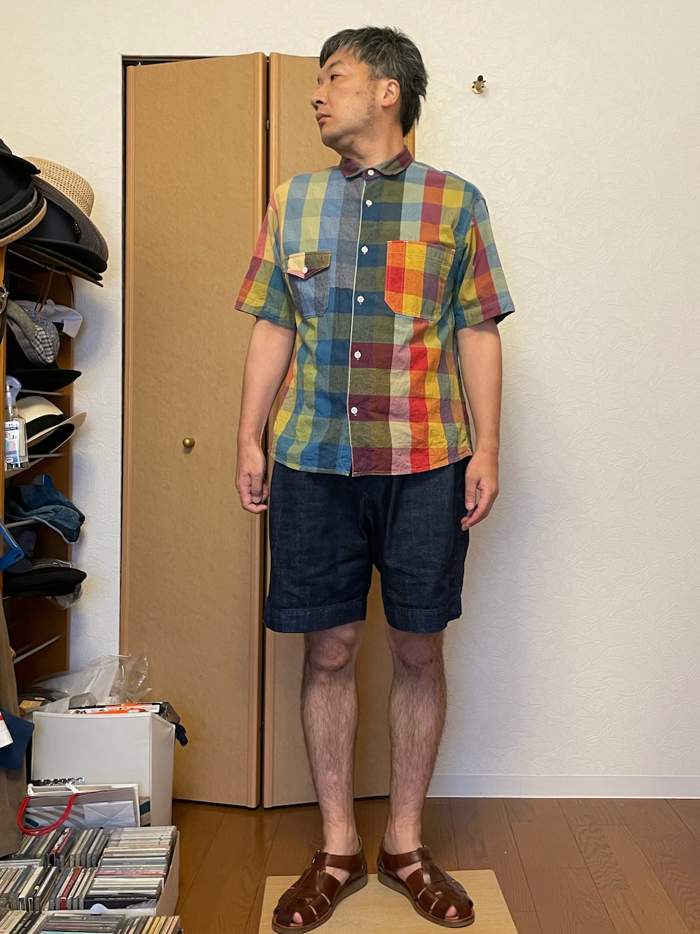 「BRUNABOINNEのアイテム（シャツ/ブラウス、その他）」を使った、ikutaroさん（メンズ・177cm）の秋コーディネートの1枚目の写真