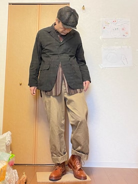 「Engineered Garments（エンジニアードガーメンツ）のアイテム（テーラードジャケット）」を使った、ikutaroさん（メンズ・177cm）の秋コーディネート