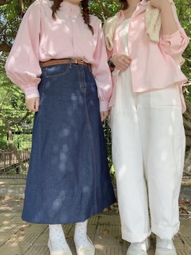 「イチゴ狩り」｜「アイテム（オールインワン・サロペット）」を使った、YUKIさん（レディース・154cm）の春コーディネート