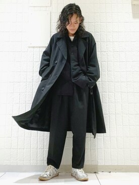 「JUNRED（ジュンレッド）のアイテム（トレンチコート）」を使った、もりさん（メンズ・170cm）の秋コーディネート