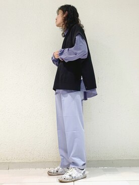 「JUNRED（ジュンレッド）のアイテム（ベスト）」を使った、もりさん（メンズ・170cm）の夏コーディネート