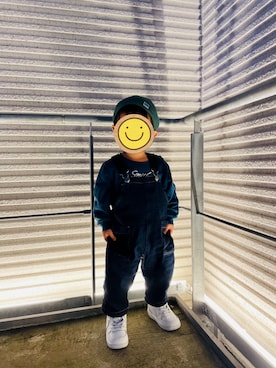 「pairmanon（ペアマノン）のアイテム（サロペット/オーバーオール）」を使った、bon8bonさん（キッズ・90cm）の冬コーディネート