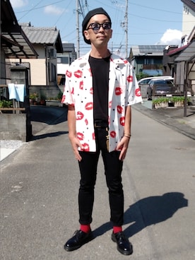 「CALEE（キャリー）のアイテム（帽子）」を使った、RAYCOZさん（メンズ・170cm）の秋コーディネート