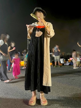 「お祭り」｜「アイテム（ワンピース/ドレス）」を使った、あっかんさん（レディース・158cm）の秋コーディネート