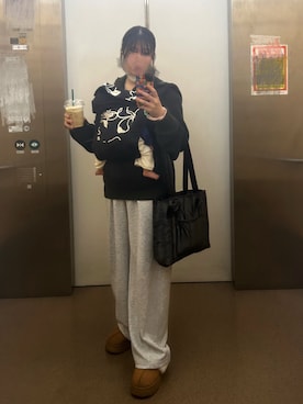 「Avail（アベイル）のアイテム（パンツ）」を使った、あっかんさん（レディース・158cm）の冬コーディネート