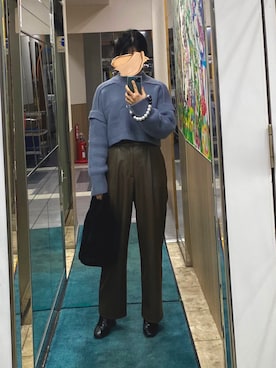 「NICE CLAUP（ナイスクラップ）のアイテム（ニット/セーター）」を使った、あっかんさん（レディース・158cm）の冬コーディネート