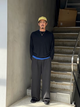 「アイテム（スウェットパンツ、シルバー系）」を使った、野田崇太郎 GARDEN渋谷さん（メンズ・183cm）の春コーディネート