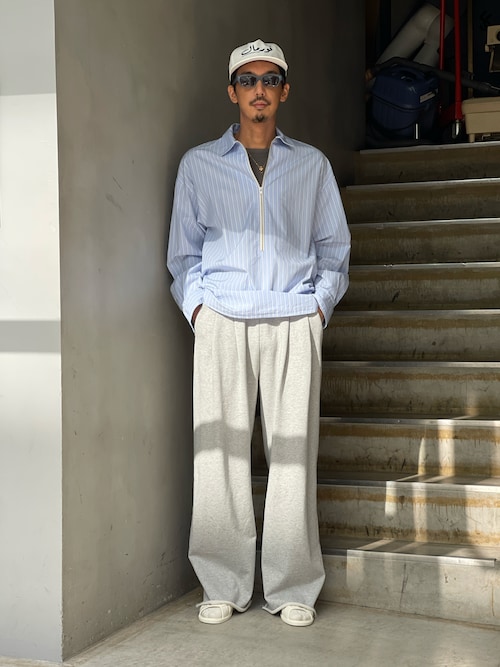 Toironier/トワロニエ/Stripe Half-Zip Shirt