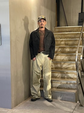 「アイテム（デニムジャケット）」を使った、野田崇太郎 GARDEN渋谷さん（メンズ・183cm）の冬コーディネート