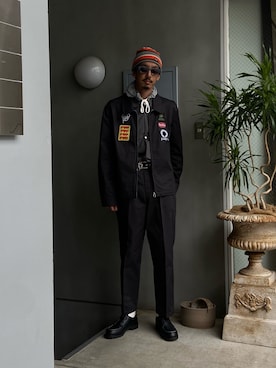 「秋服コーデ」｜「アイテム（その他アウター）」を使った、野田崇太郎 GARDEN渋谷さん（メンズ・183cm）の秋コーディネート