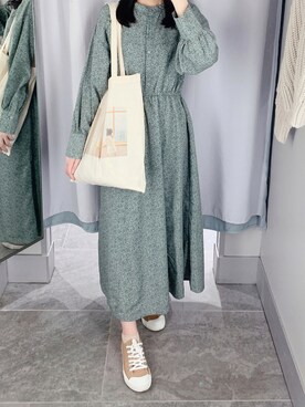 Ehka Sopo エヘカソポ の 販売禁止 きりまるコラボ 小花柄バンドカラーワンピース ワンピース Wear