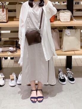 「アイテム（ワンピース/ドレス、シルバー系）」を使った、pinoさん（レディース・156cm）の夏コーディネート