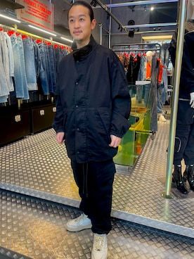 「DIESEL（ディーゼル）のアイテム（ライダースジャケット）」を使った、yuichi.somatomoさん（メンズ・170cm）の冬コーディネート