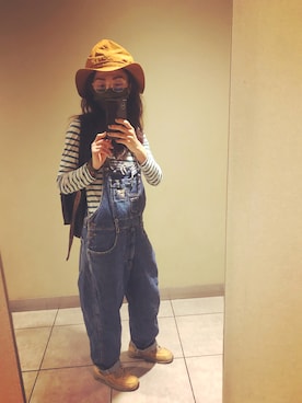 「158cmコーデ」｜「アイテム（帽子）」を使った、mikanさん（レディース・158cm）の夏コーディネート