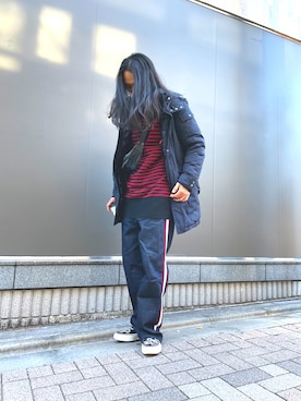 「LAD MUSICIAN（ラッドミュージシャン）のアイテム（スニーカー）」を使った、hachiさん（メンズ・186cm）の冬コーディネート