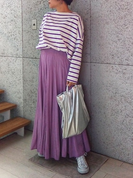 「SHIPS（シップス）のアイテム（エコバッグ/サブバッグ）」を使った、miさん（レディース・153cm）の春コーディネート