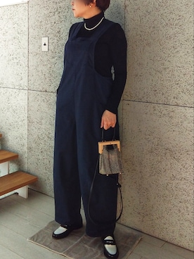 「Ray BEAMS（レイビームス）のアイテム（オールインワン・サロペット）」を使った、miさん（レディース・153cm）の春コーディネート