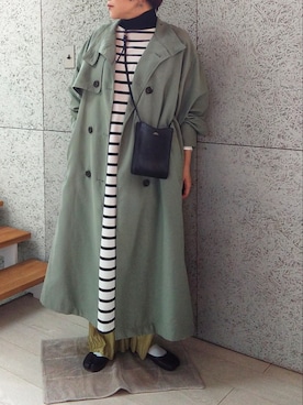 「coca（coca）（コカ）の＼SNSで話題／ ウェーブプリーツパンツ（その他パンツ）」を使った、miさん（レディース・153cm）の冬コーディネート