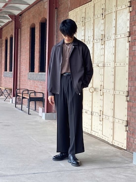 「tk.TAKEO KIKUCHI（ティーケータケオキクチ）のアイテム（ブルゾン）」を使った、tk.TAKEOKIKUCHI赤レンガさん（メンズ・172cm）の秋コーディネート