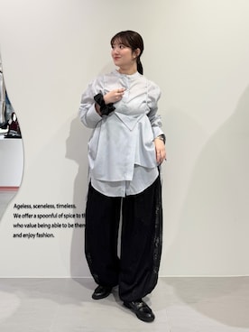 「KBF（ケイビーエフ）のアイテム（パンツ）」を使った、nanakaさん（レディース・155cm）の春コーディネート