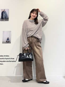 「KBF（ケイビーエフ）のアイテム（パンツ）」を使った、nanakaさん（レディース・155cm）の冬コーディネート