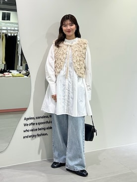 「アイテム（ローファー）」を使った、nanakaさん（レディース・155cm）の夏コーディネート