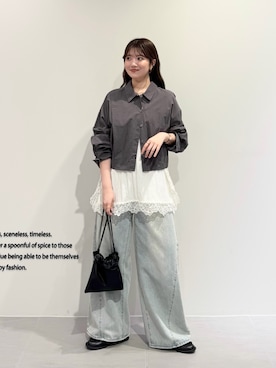 「KBF（ケイビーエフ）のアイテム（パンツ）」を使った、nanakaさん（レディース・155cm）の春コーディネート