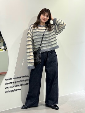 「アイテム（ローファー）」を使った、nanakaさん（レディース・155cm）の夏コーディネート