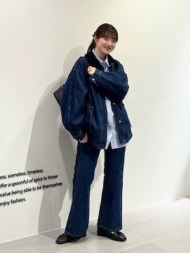 「アイテム（ブルゾン）」を使った、nanakaさん（レディース・155cm）の秋コーディネート