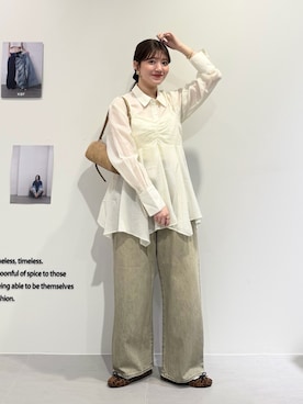 「KBF（ケイビーエフ）のアイテム（バッグ）」を使った、nanakaさん（レディース・155cm）の春コーディネート