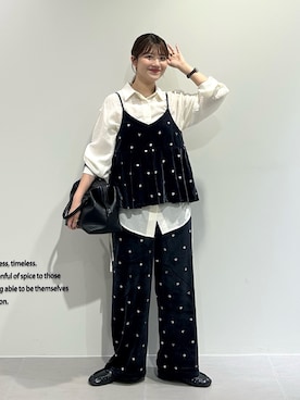 「アイテム（ボストンバッグ）」を使った、nanakaさん（レディース・155cm）の秋コーディネート