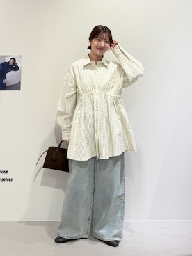 「KBF（ケイビーエフ）のアイテム（パンツ）」を使った、nanakaさん（レディース・155cm）の冬コーディネート