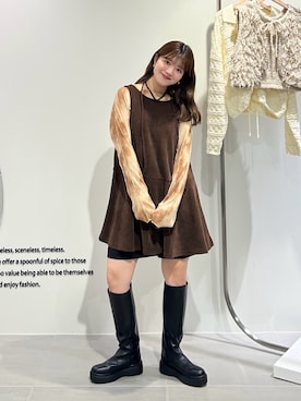 「アイテム（ワンピース/ドレス）」を使った、nanakaさん（レディース・155cm）の秋コーディネート