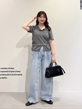 「KBF（ケイビーエフ）のアイテム（トップス）」を使った、nanakaさん（レディース・155cm）の春コーディネート