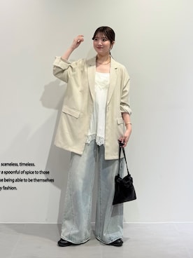 「KBF（ケイビーエフ）のアイテム（パンツ）」を使った、nanakaさん（レディース・155cm）の春コーディネート