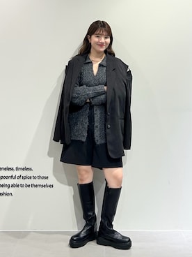 「KBF（ケイビーエフ）のシンプルショートパンツ（その他パンツ）」を使った、nanakaさん（レディース・155cm）の秋コーディネート