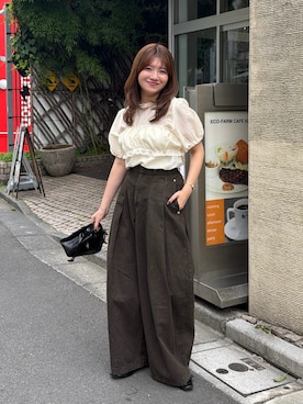 「KBF（ケイビーエフ）のアイテム（パンツ）」を使った、nanakaさん（レディース・155cm）の夏コーディネート