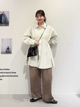 「KBF（ケイビーエフ）のアイテム（パンツ）」を使った、nanakaさん（レディース・155cm）の春コーディネート