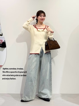 「KBF（ケイビーエフ）のアイテム（パンツ）」を使った、nanakaさん（レディース・155cm）の春コーディネート