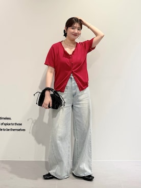 「KBF（ケイビーエフ）のアイテム（カーディガン/ボレロ）」を使った、nanakaさん（レディース・155cm）の秋コーディネート