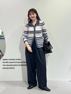 「アイテム（ボストンバッグ）」を使った、nanakaさん（レディース・155cm）の夏コーディネート