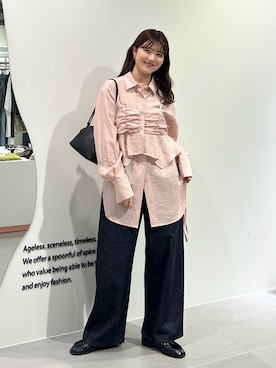 「アイテム（ローファー）」を使った、nanakaさん（レディース・155cm）の夏コーディネート