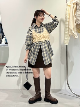 「アイテム（財布）」を使った、nanakaさん（レディース・155cm）の秋コーディネート