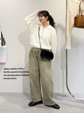 「アイテム（デニムパンツ）」を使った、nanakaさん（レディース・155cm・20代）の冬コーディネート