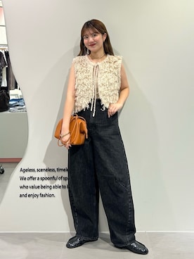 「アイテム（ローファー）」を使った、nanakaさん（レディース・155cm）の夏コーディネート