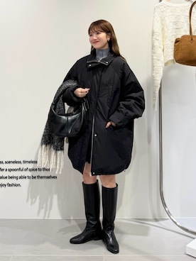 「アイテム（ダウンジャケット/コート）」を使った、nanakaさん（レディース・155cm）の秋コーディネート