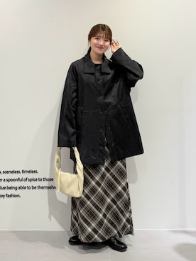 「アイテム（カバーオール）」を使った、nanakaさん（レディース・155cm）の秋コーディネート